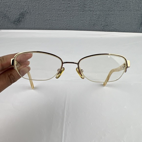 ANNE KLEIN AK9081 485 Eyeglasses Frame Only Half Rim 50-17-135 Gold/Ivory White - Picture 8 of 16